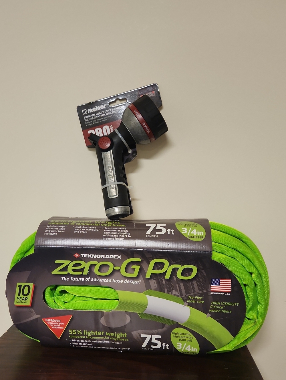 Zero-G Pro 75ft Expandable Garden Hose in Lime Green
